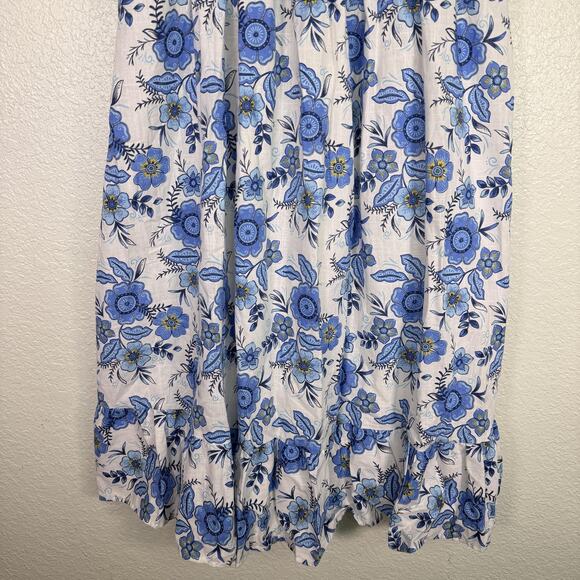 Haute Hippie Dress Womens 12 Floral Smocked Midi Ruffle Boho Mommy N Me NEW - Picture 6 of 12